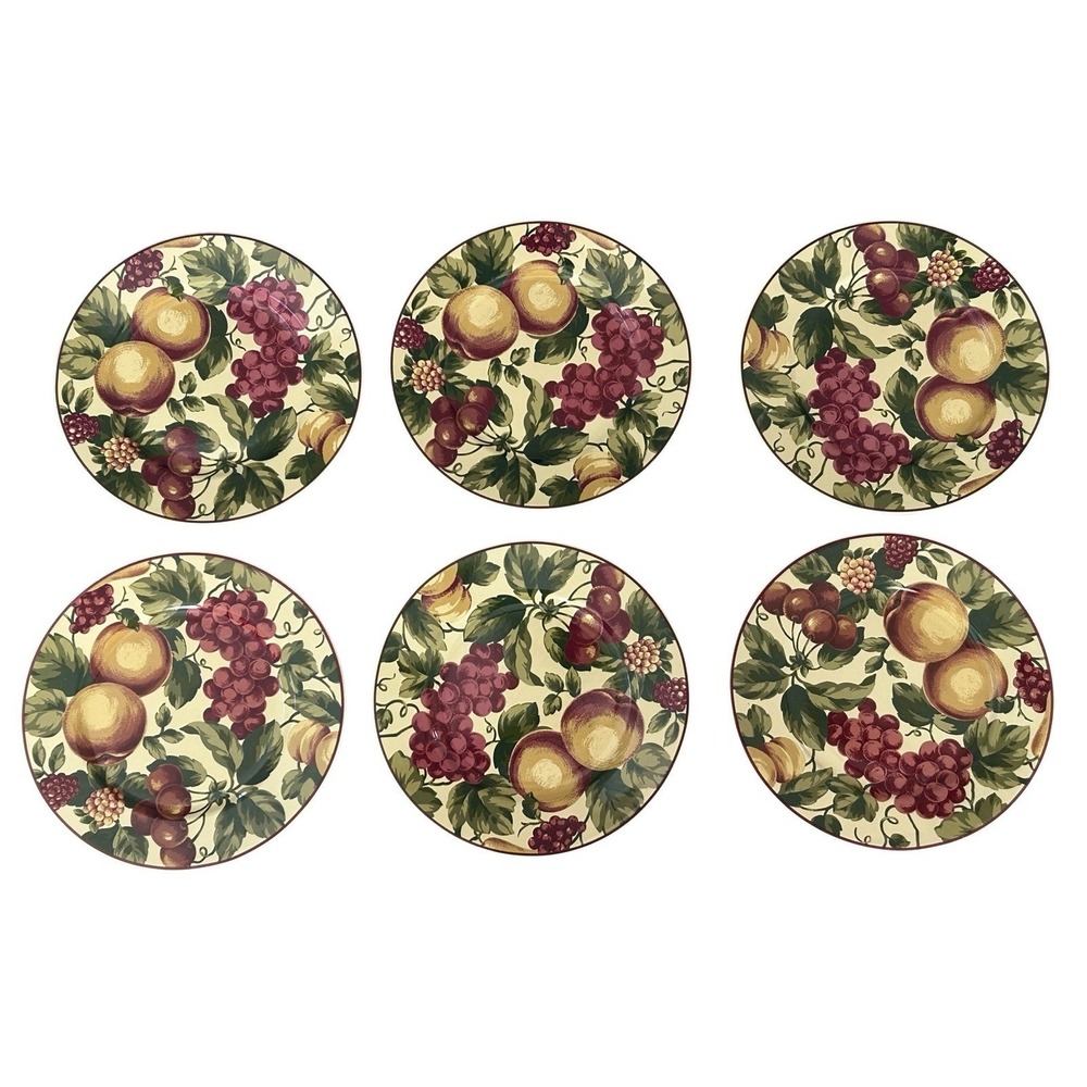Waverly Garden Room Floral Manor Fruit Salad Plates Set of 6 Country Cottagecore